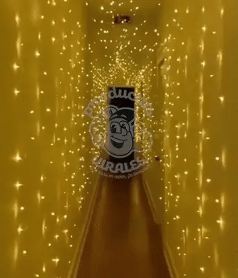 CORTINA AMBAR CON PANEL SOLAR 3 X 3 METROS